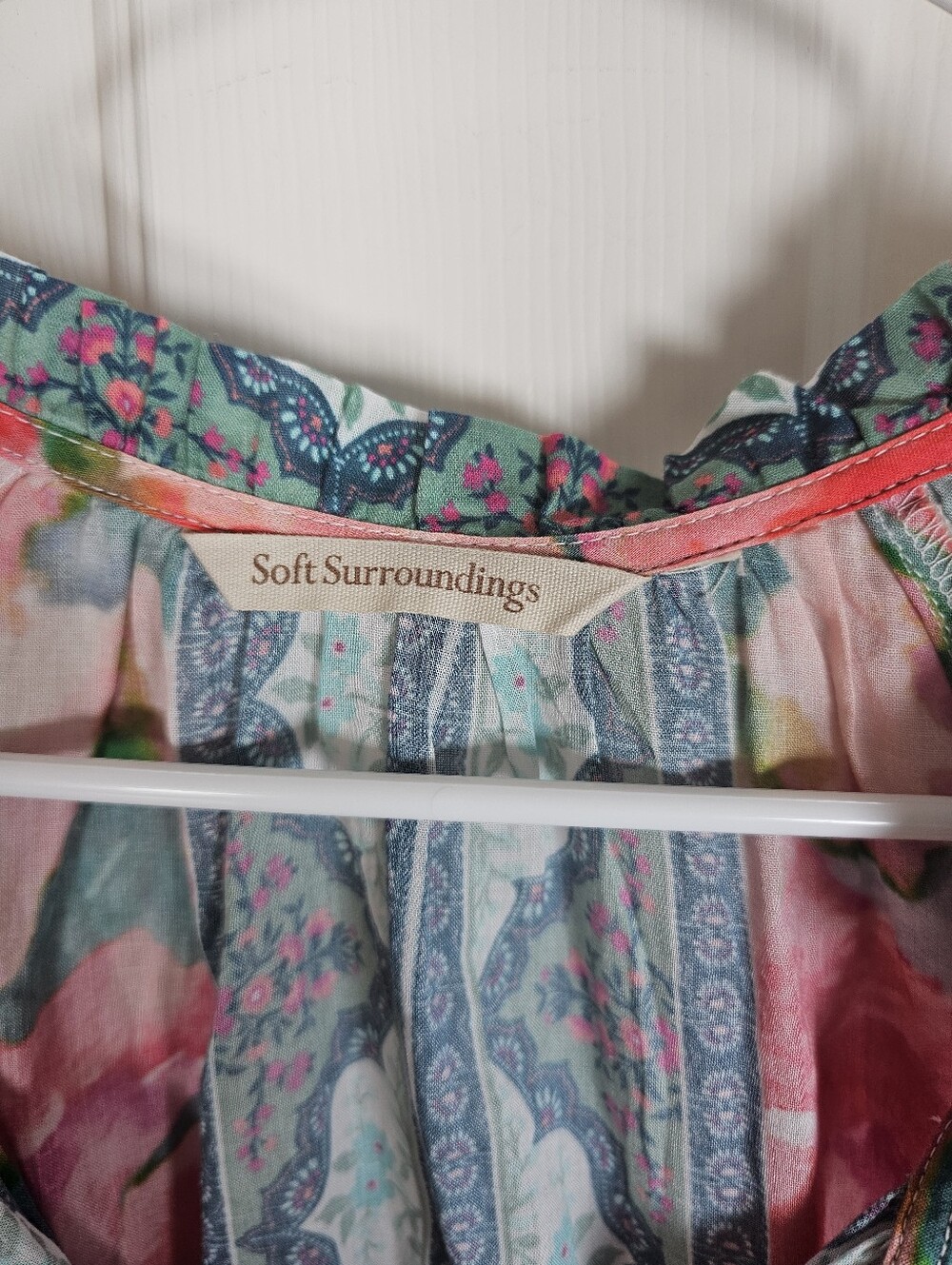 Soft Surroundings Colorful Spring Long Sleeve Top Lightweight Size 1x - Picture 4 of 7